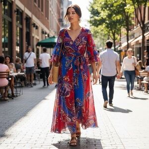 Une Ame Boho Ruffle Maxi Dress